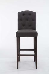 TPFLiving Barhocker Louisiana Gestell Holz antik dunkel Stoff